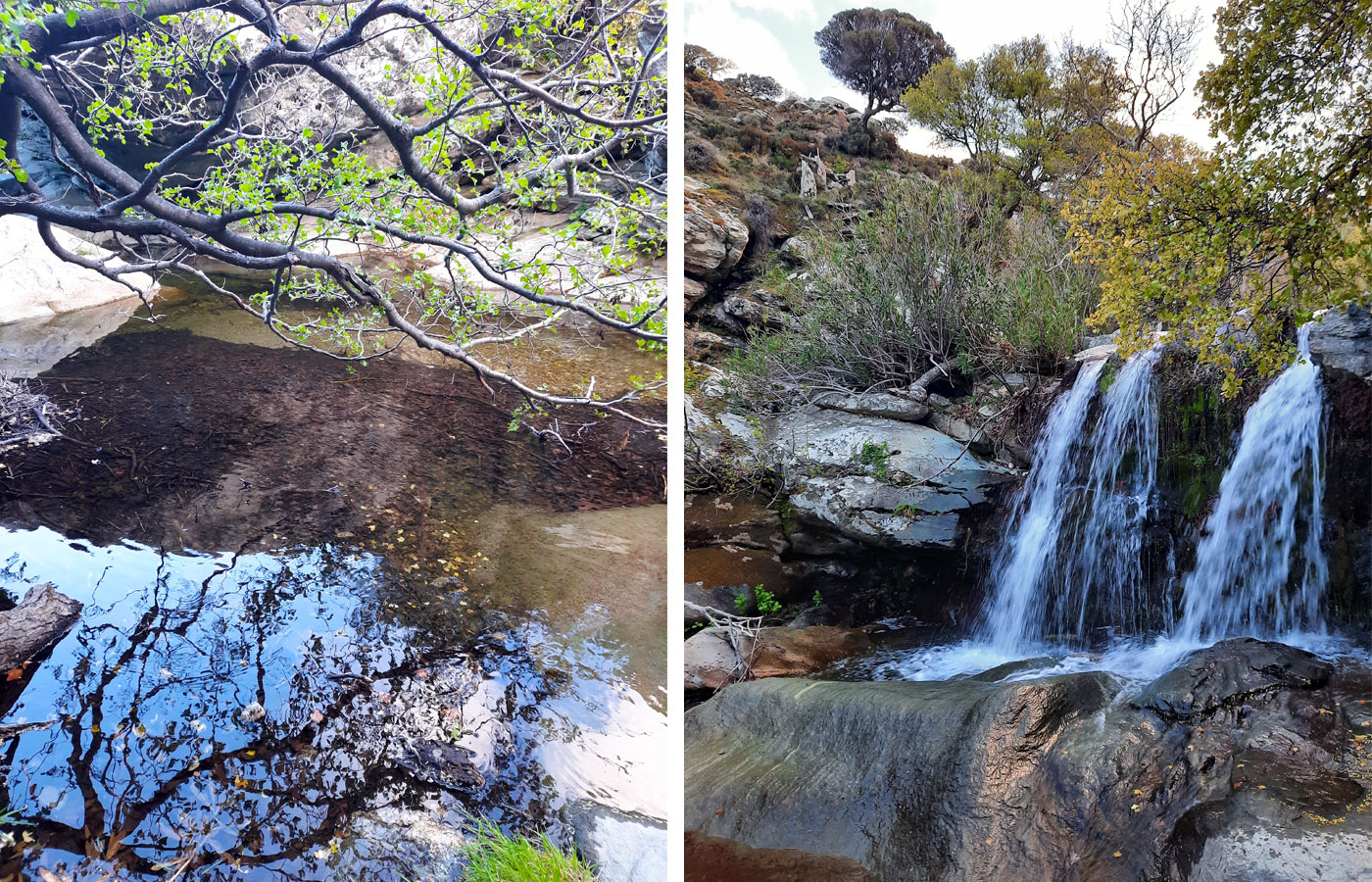 waterfalls in Andros island